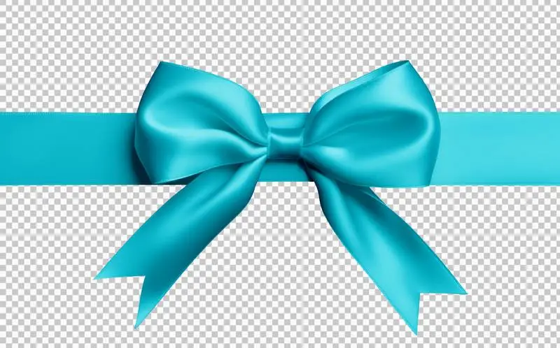 Turquoise Ribbon for Wrapping Isolated on Transparent Background