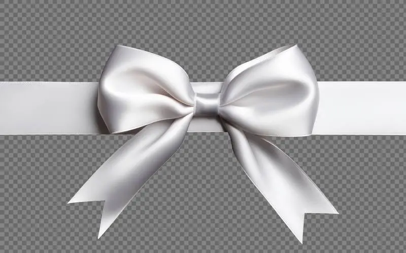 White Ribbon for Wrapping Isolated on Transparent Background