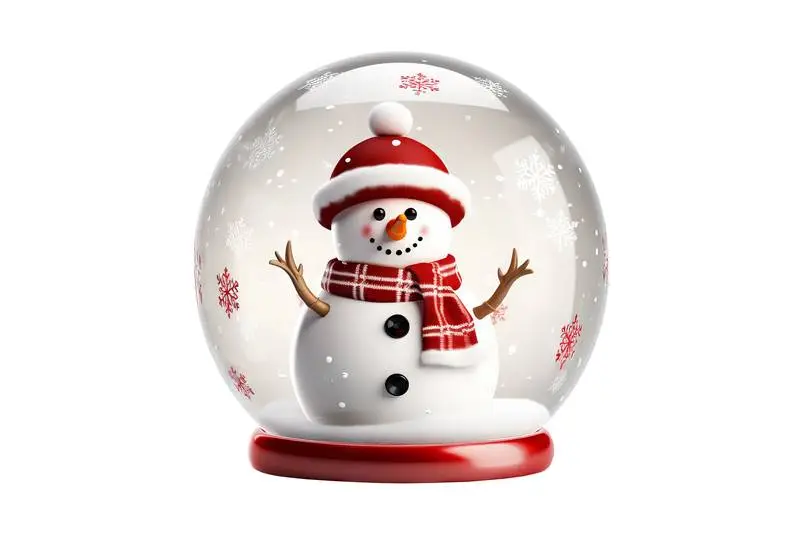 Image of Snowball Isolated With Red Base on White Background