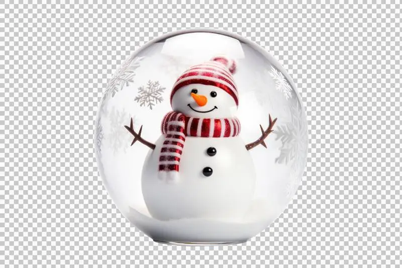 Isolated Snowball With Golden Base on Transparent Background