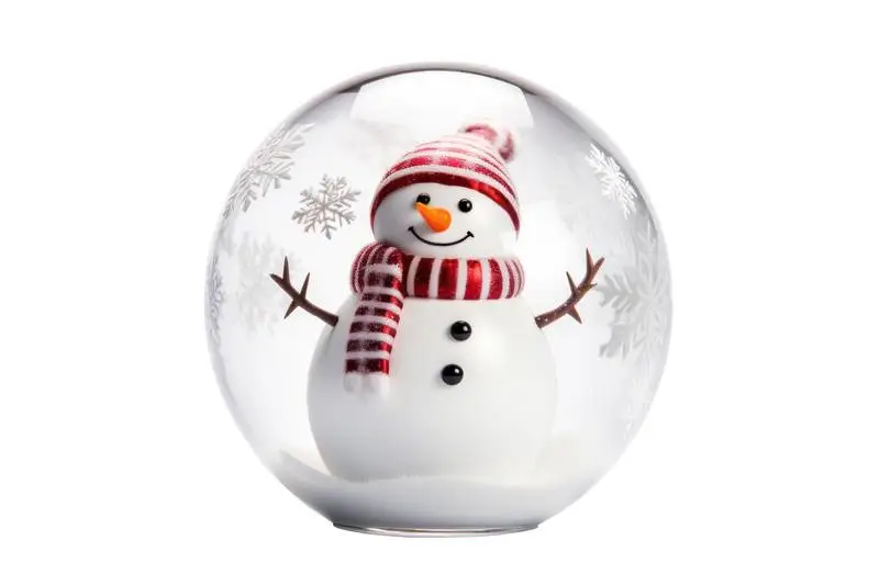 Image of Snowball Isolated With Golden Base on White Background