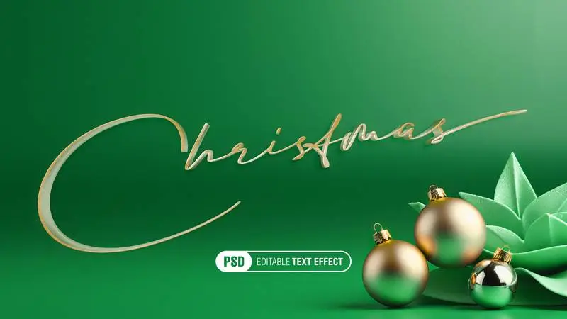 Editable Christmas Golden Text Effect