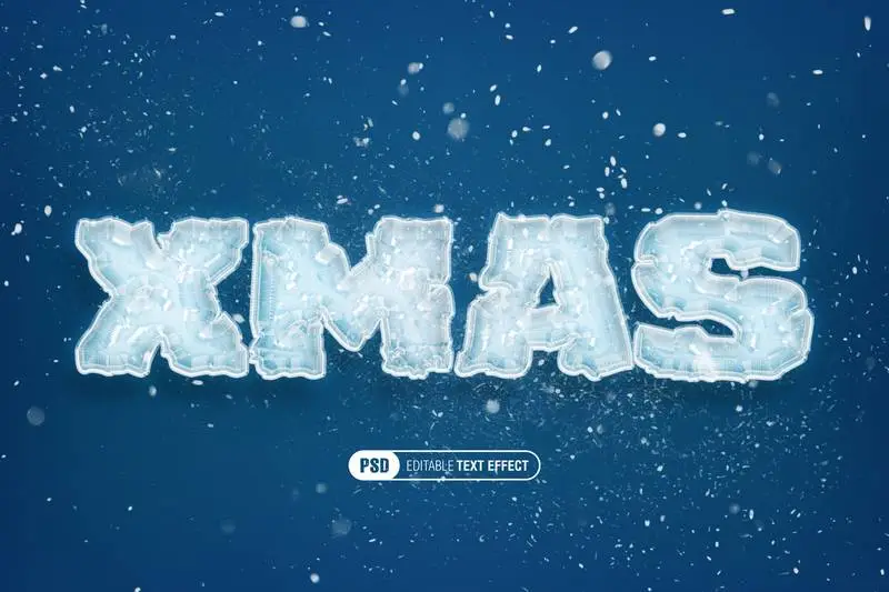Editable Christmas Iced Text Effect