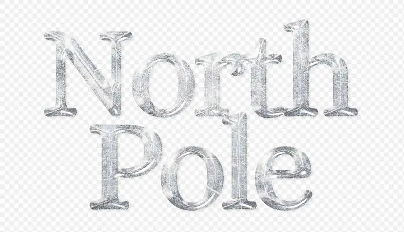 Lettering With North Pole Ice Style on a Transparent Background
