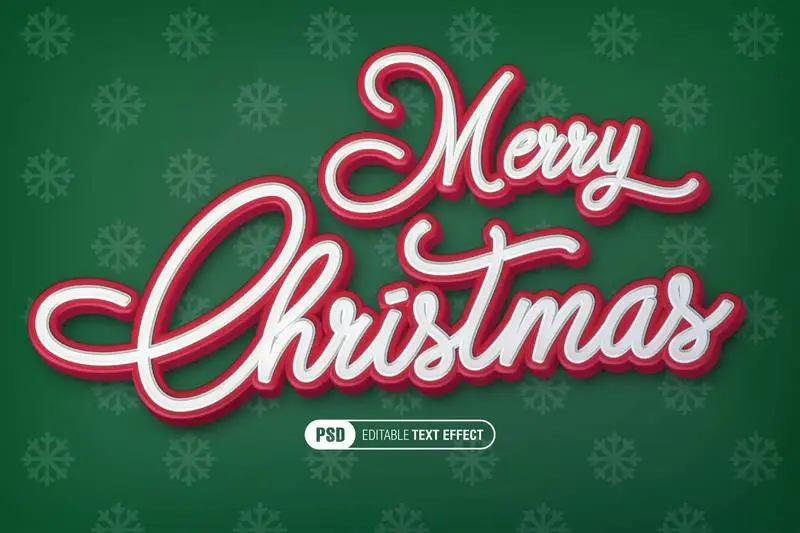 Editable Merry Christmas Text Effect