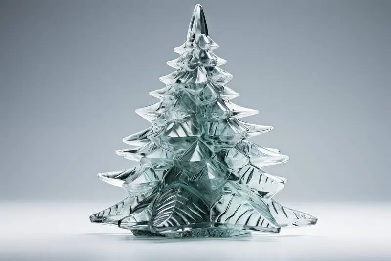 Christmas Tree Made of Ice on a Light Background