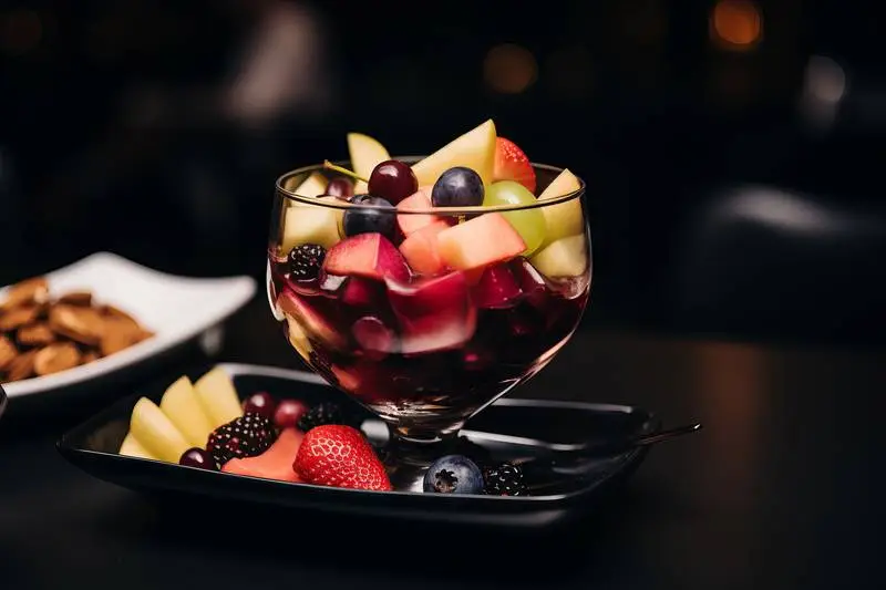Image of Bowl of Fruit in Glass Cup With Elegant Room Background