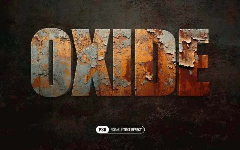 Rusty 3D Editable Text Effect on a Grunge Background
