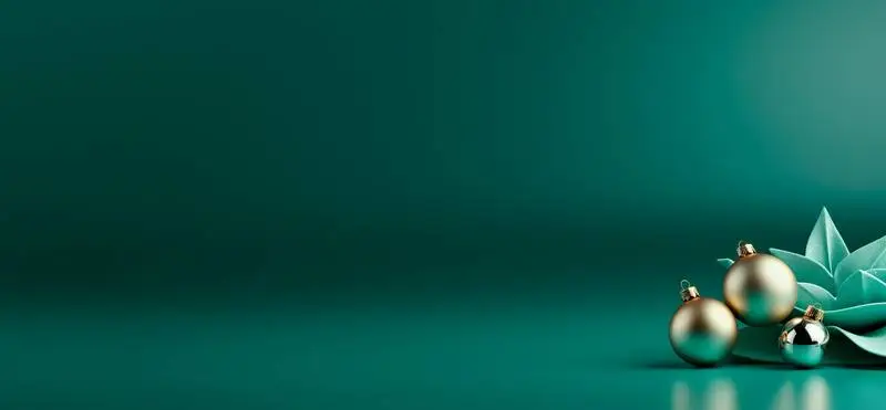 Image for Christmas With Golden Balls on a Green Background