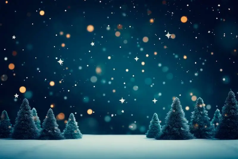 Image for Christmas With Snowy Background of Trees and Stars