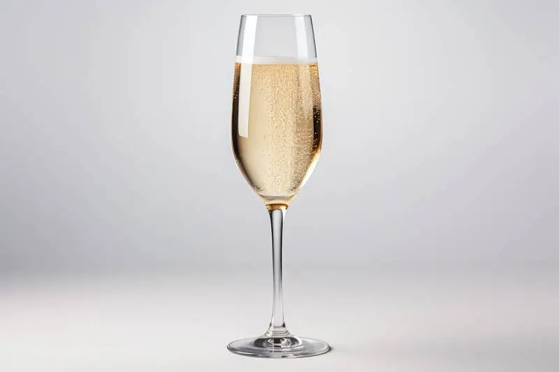 Image of a Glass of Cava on a White Background