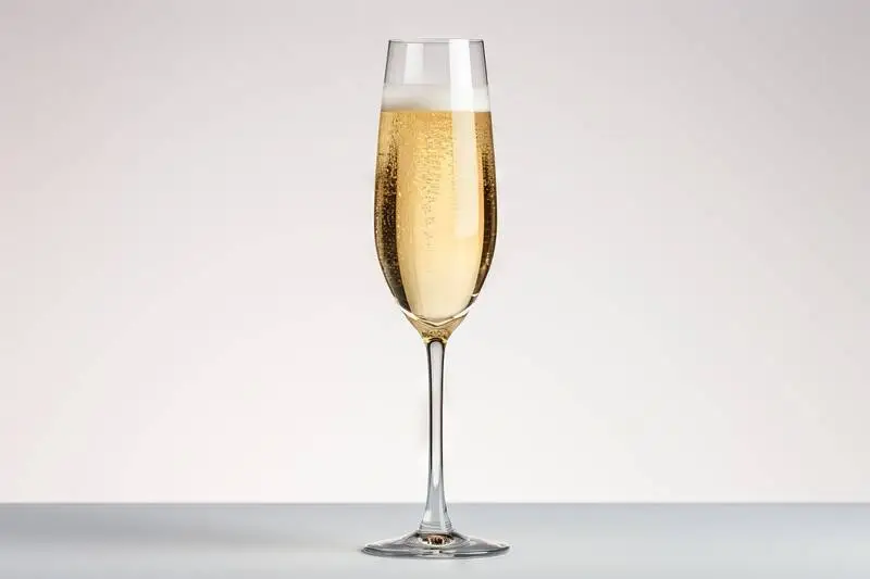 Image of Champagne Glass on White Background