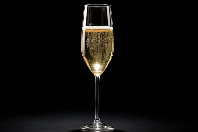 Image of Champagne Glass on Black Background