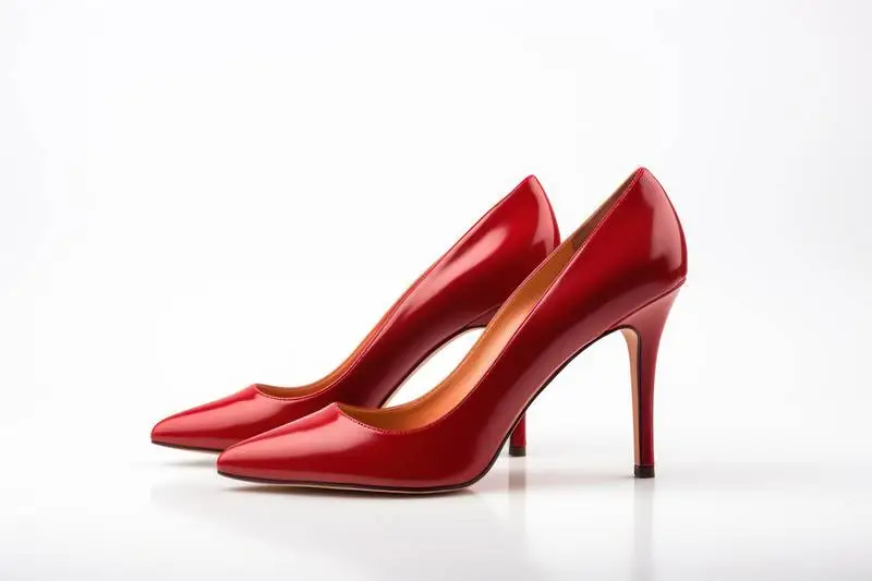 Image of a Pair of Red High Heels on a White Background