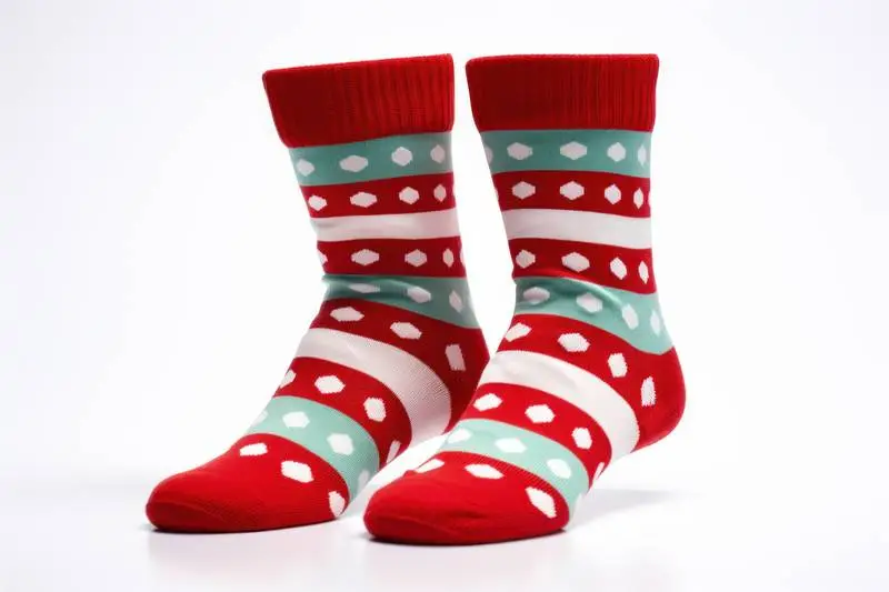 Image of a Pair of Coloured Socks on a White Background