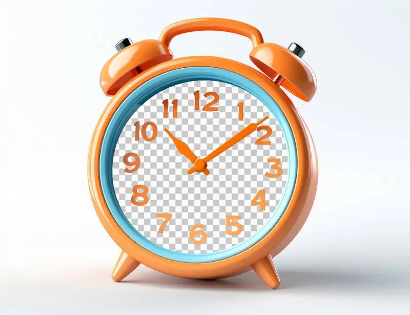 Modern Orange Alarm Clock With Transparent Dial