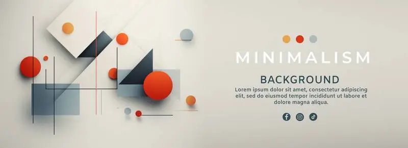 Banner With Text and Geometric Shapes With Vintage Palette
