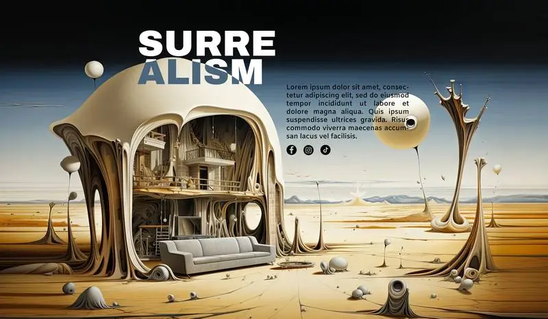 Banner With Text on Surrealist Image