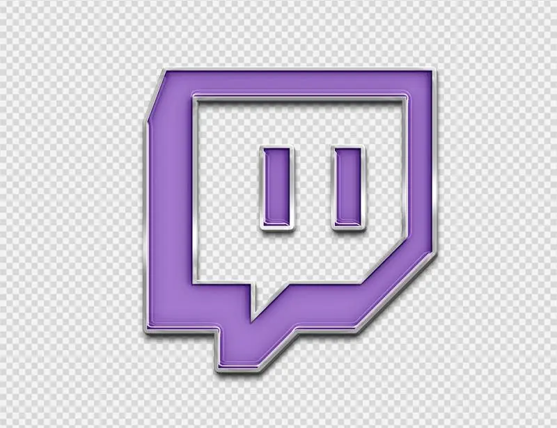 Twitch Logo in Enamelled Sheet Metal Style