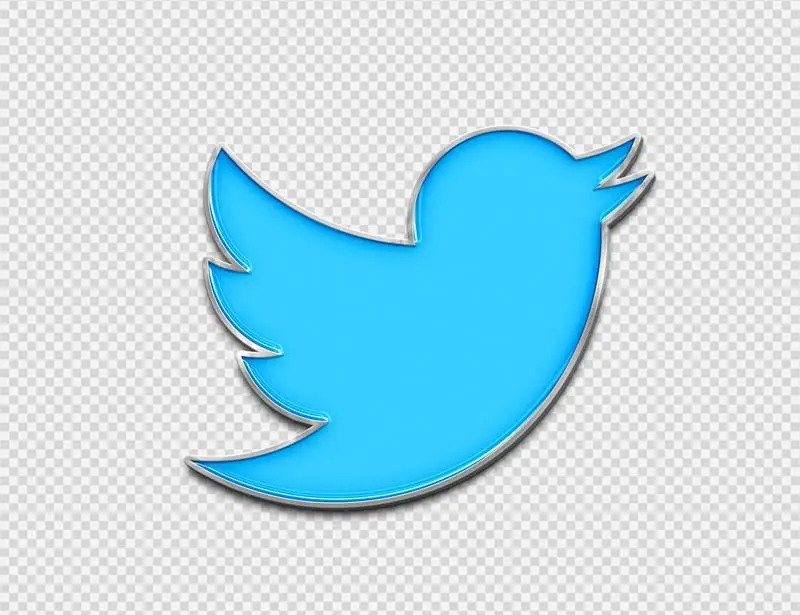 Twitter Logo in Enamelled Sheet Metal Style