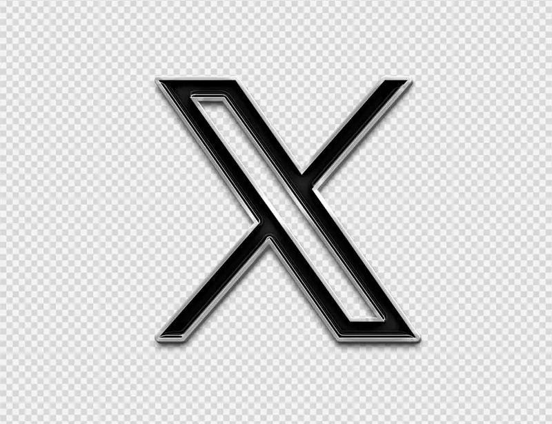 X Logo in Enamelled Sheet Metal Style