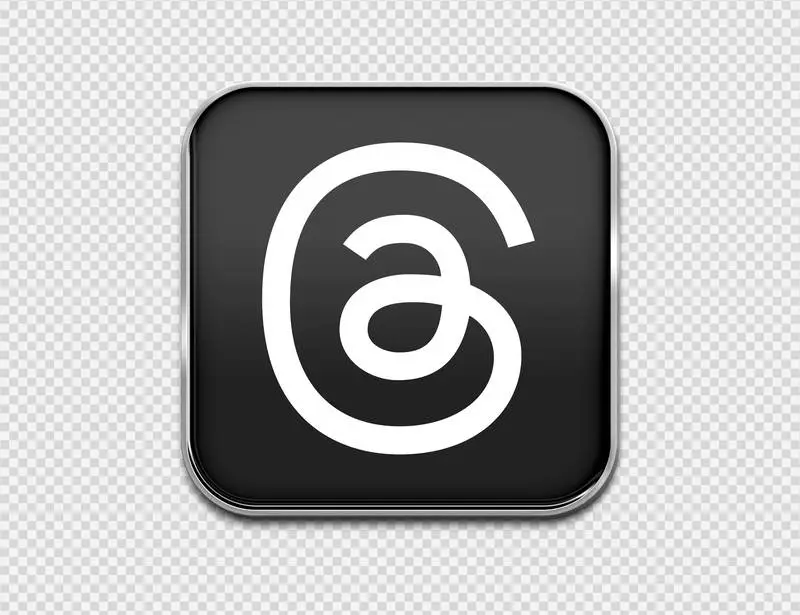 Threads Logo in Enamelled Sheet Metal Style