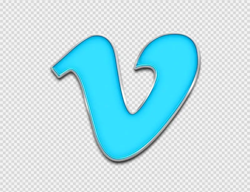 Vimeo Logo in Enamelled Sheet Metal Style