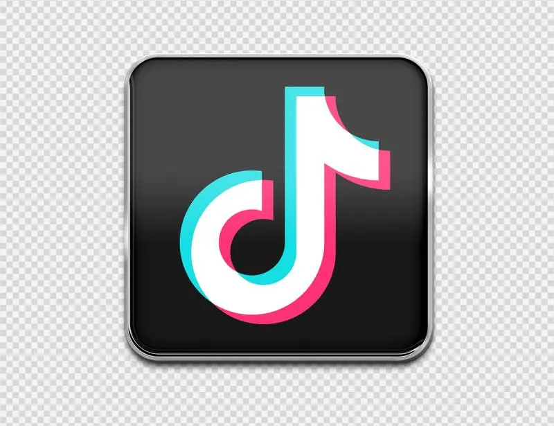 TikTok Logo in Enamelled Sheet Metal Style
