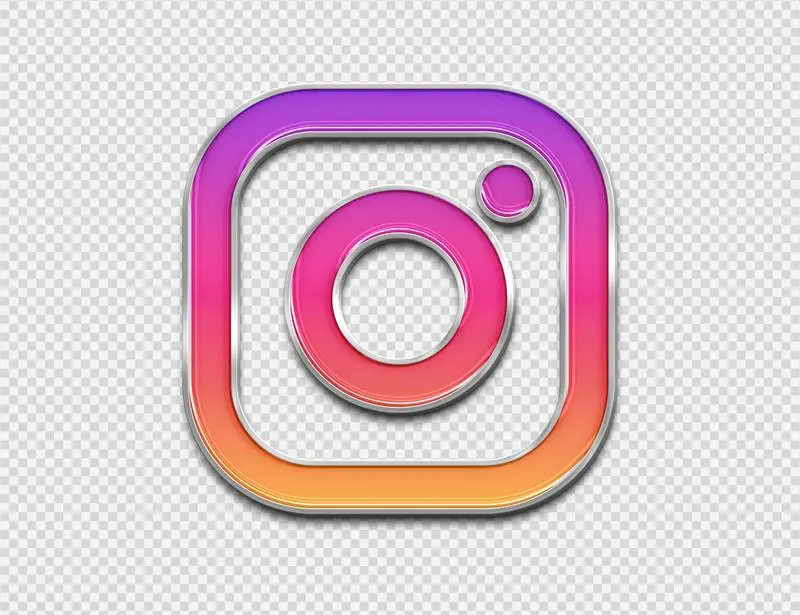 Instagram Logo in Enamelled Sheet Metal Style