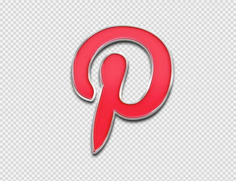 Pinterest Logo in Enamelled Sheet Metal Style