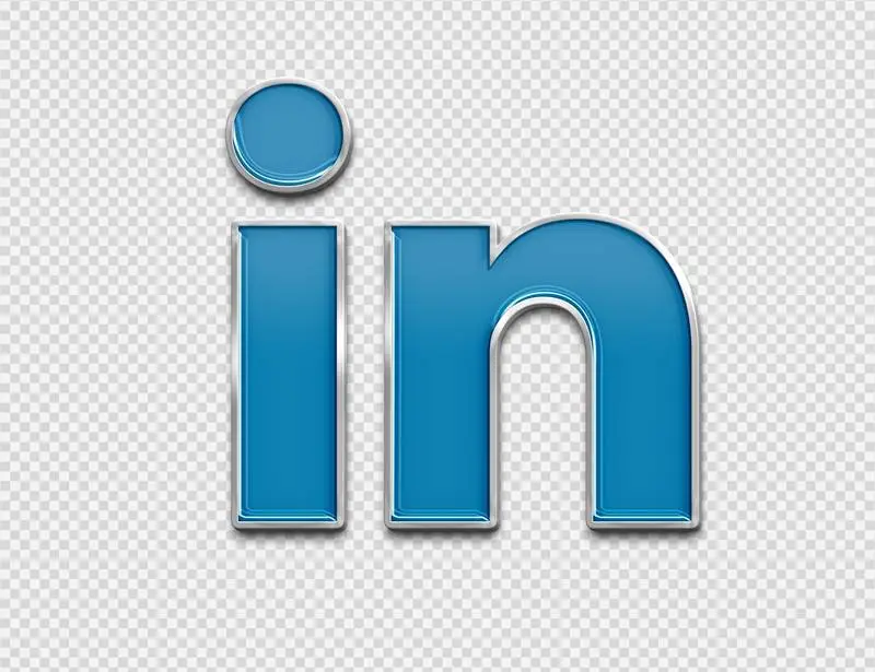 LinkedIn Logo in Enamelled Sheet Metal Style