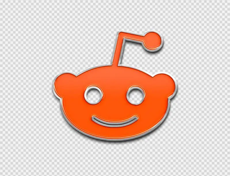 Reddit Logo in Enamelled Sheet Metal Style