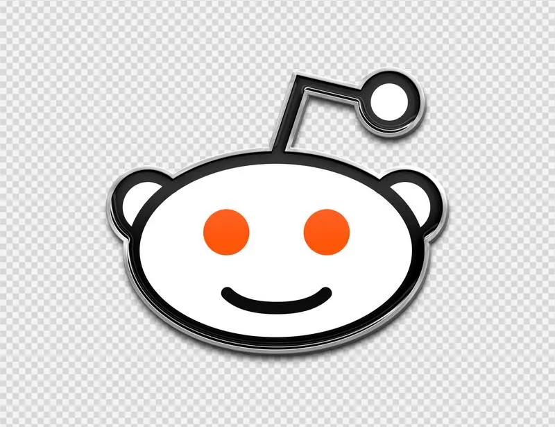 Reddit Render Logo in Enamelled Sheet Metal Style
