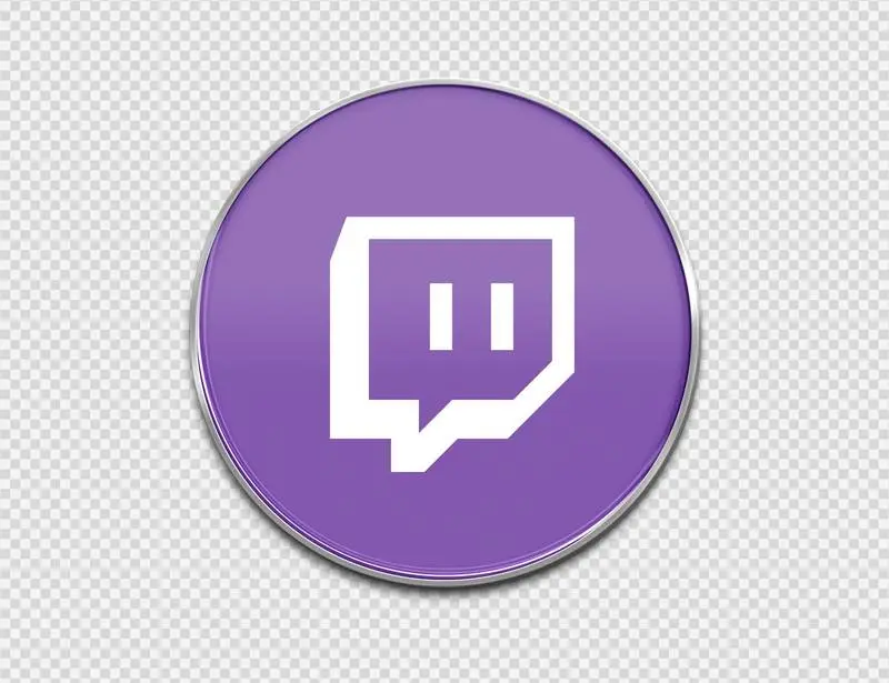 Twitch Logo in Round Enamelled Sheet Metal Style