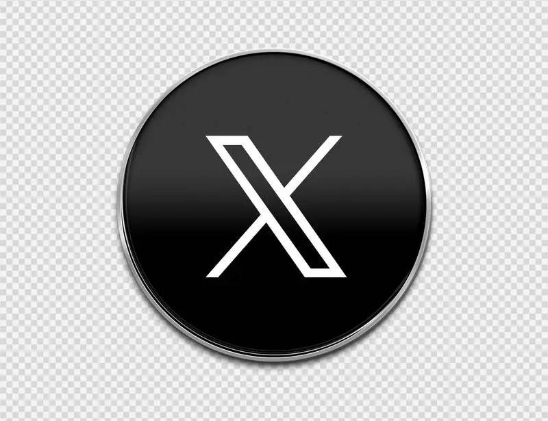 X Logo in Round Enamelled Sheet Metal Style