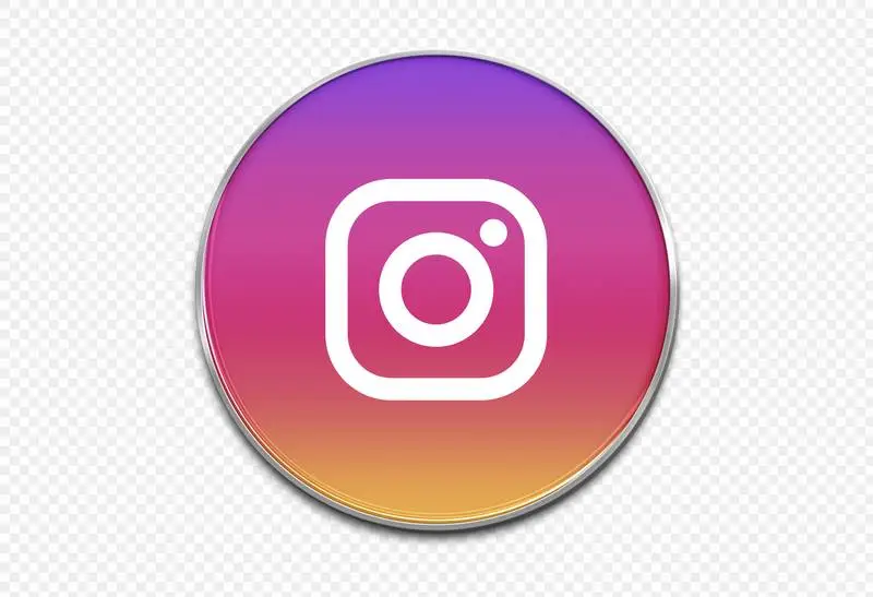 Instagram Logo in Round Enamelled Sheet Metal Style