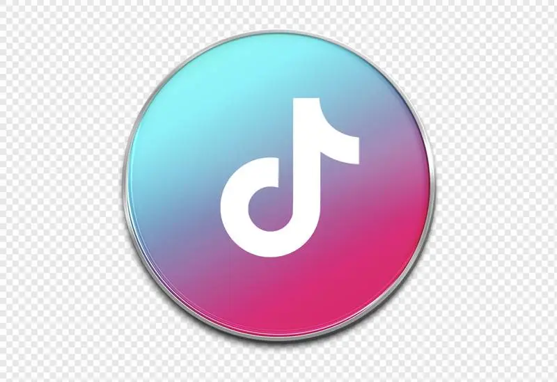TikTok Logo in Round Enamelled Sheet Metal Style