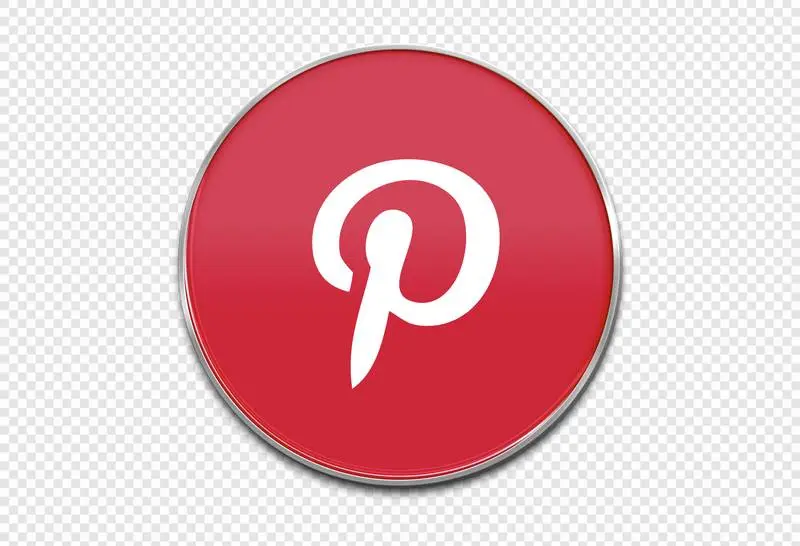 Pinterest Logo in Round Enamelled Sheet Metal Style