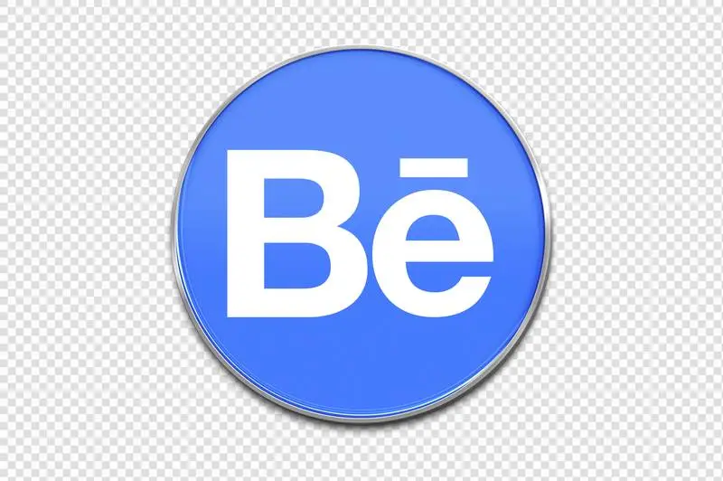 Behance Logo in Round Enamelled Sheet Metal Style