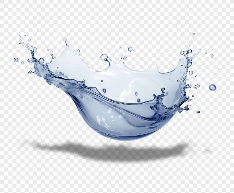 Blue Water Splash Isolated on Transparent Background