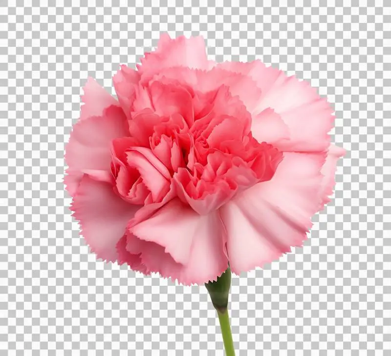 Pale Carnation Flower Isolated on Transparent Background