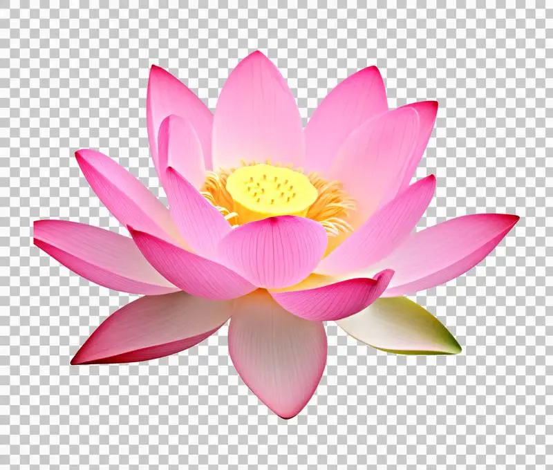 Pale Pink Lotus Blossom Isolated on Transparent Background
