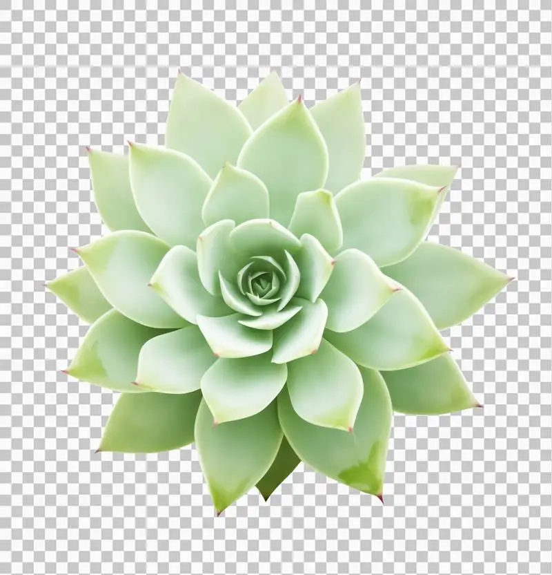 Photo of Succulent Plant Top View Isolated on Transparent Background