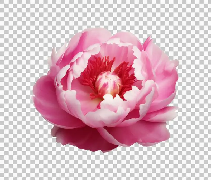 Pink Peony Flower Isolated on Transparent Background
