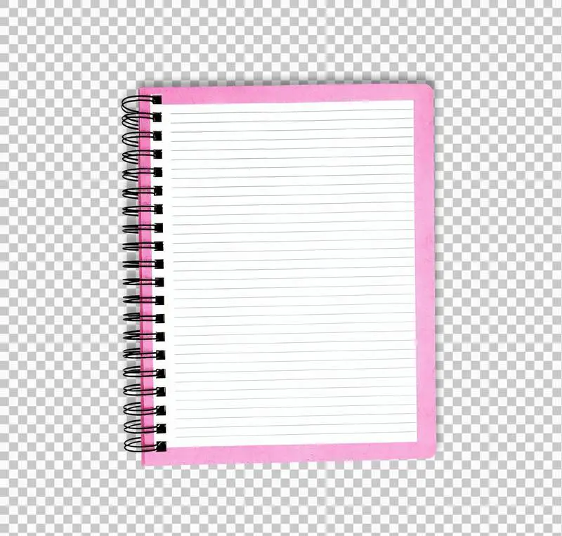 Pink Ring Notebook with Open Rings Isolated on Transparent Background