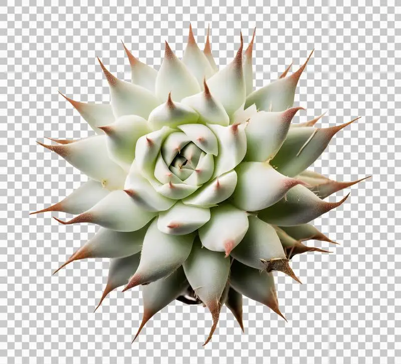 Succulent Plant Top View Isolated on Transparent Background