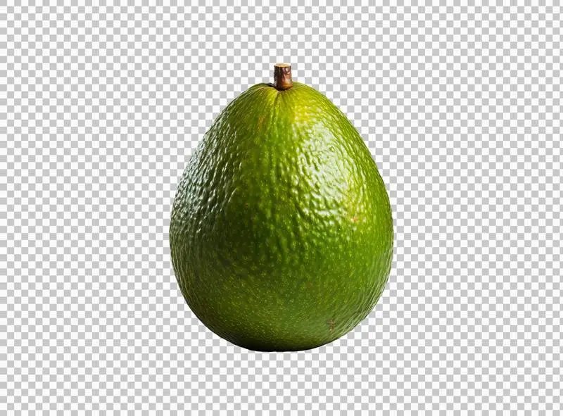 Fresh Green Avocado Isolated on Transparent Background