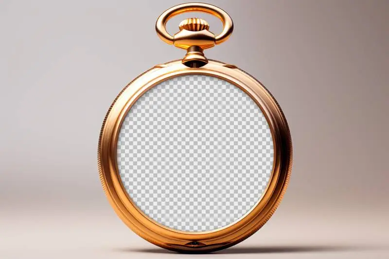 Image of a Gold Pocket Watch with a Transparent Inner Dial