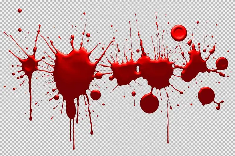 Realistic Red Paint Splash Isolated on Transparent Background