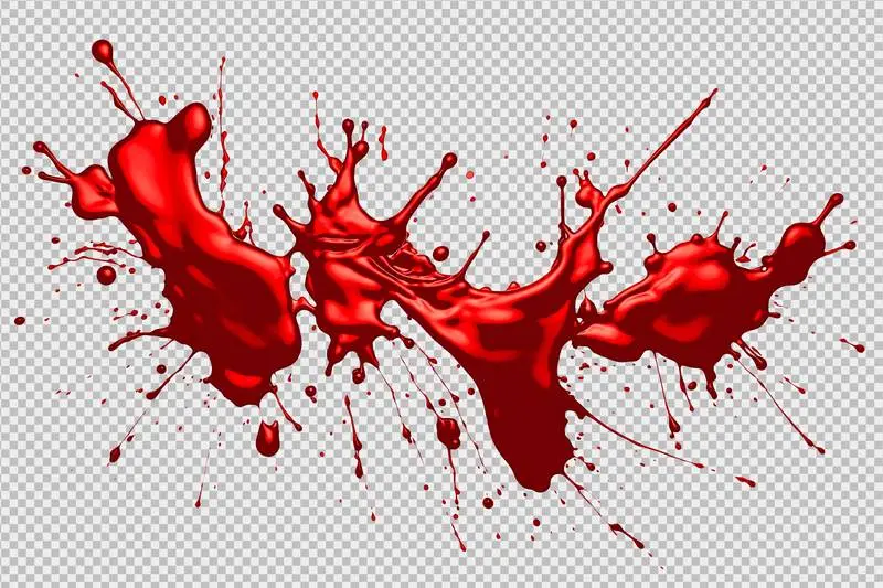 Red Paint Splash Isolated on Transparent Background
